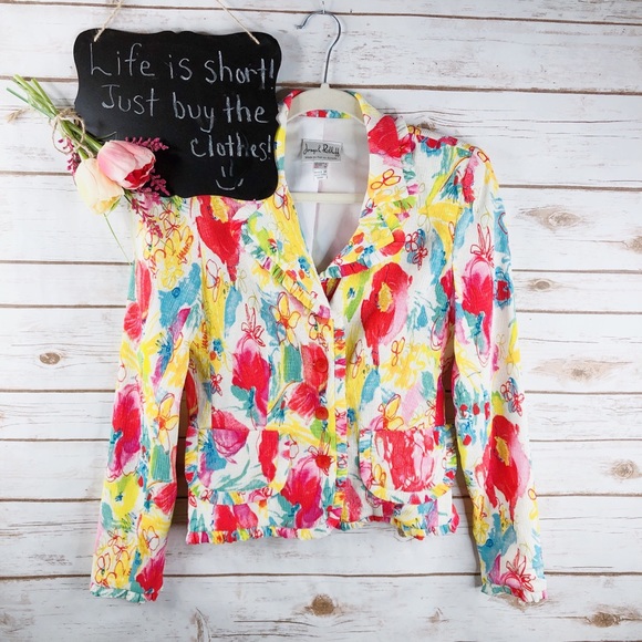 Joseph Ribkoff Jackets & Blazers - Joseph Ribkoff floral long sleeve 4 button blazer